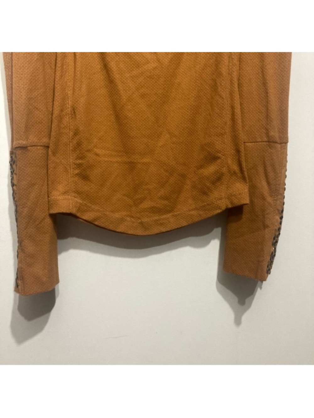 Free People A Little Unruly Longsleeve Thermal Top Rust Orange Eyelet Medium New - Picture 9 of 12